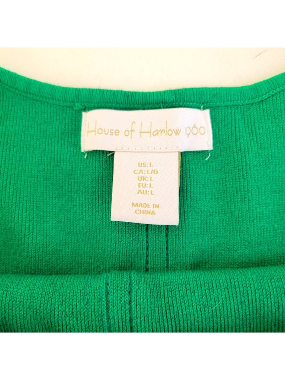 House Of Harlow 1960 Green Knit Cropped Tank Top Women's Size Large - Picture 3 of 5